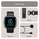 Smartwatch per il fitness Fitbit Versa 4 con GPS integrato, fino a 6 giorni di autonomia e compatibile con iOS 15 & Android OS 9.0, Nero / Alluminio grigio grafite