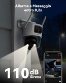 Imou 4K (3MP+5MP) Telecamera Wi-Fi Esterno Doppio Obbiettivo, 360°PTZ Videocamera Sorveglianza Esterno con Visione Notturna a Colori, Rilevamento Umano/Veicoli, IP66, Tracciamento Intelligente, 2,4ghz