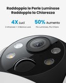 ieGeek 2K Telecamera Wi-Fi Esterno Senza Fili a Batteria, 360° PTZ Videocamera Sorveglianza con Pannello Solare, Rilevazione di Movimento PIR con Allarme, Visione Notturna a Colori, 2 Vie Audio, IP65 ieGeek