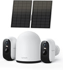 Telecamera di sicurezza 2K WUUK  wireless per esterni, 2 cam-kit sistema di sicurezza domestica, visione notturna a colori  senza abbonamento, archiviazione locale 32G, WUUK