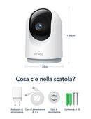 GNCC Telecamera WiFi Interno 2K(3MP)(2-Pack), Videocamera Sorveglianza Interno, Audio Bidirezionale, Visione Notturna, Notifica Immediata e Rilevamento del Movimento, 360°, Compatibile con Alexa(2,4G) GNCC