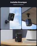 ieGeek Telecamera Wi-Fi Esterno Senza Fili, Videocamera Sorveglianza WiFi Interno Batteria con Allarme, Rilevamento Movimento PIR, 2K Visione Notturna a Colori, 2 Vie Audio, Locale/Cloud, IP65, Nero ieGeek