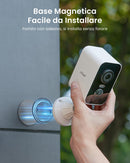 ieGeek 2K Telecamera Wifi Esterno Senza Fili, Base Magnetica, Pan 300° Telecamera Wi-fi Esterno/Interno con 5200mAh Batteria. Visione Notturna a Colori, Rilevamento del Movimento PIR, IP65, S2