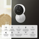 EZVIZ Telecamera di sorveglianza WiFi interna con batteria, Camera di sicurezza IP 1080P, Rilevamento di persone, Audio bidirezionale, Supporto di schede fino a 512GB, Compatibile con Alexa, CB1 EZVIZ