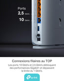 TP-Link Wi-Fi 7 Archer BE450 Router Wi-Fi BE7200Mbps, 1×Porta WAN/LAN 10 Gbps, 1×Porta WAN/LAN 2.5 Gbps, Molteplici Opzioni di Installazione, MU-MIMO, 4K-QAM, OFDMA, MLO, VPN, non supporta xDSL TP-Link