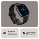 Smartwatch per il fitness Fitbit Versa 4 con GPS integrato, fino a 6 giorni di autonomia e compatibile con iOS 15 & Android OS 9.0, Nero / Alluminio grigio grafite