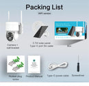 Videocamera Sorveglianza, 4MP Solar PTZ Camera Wireless Security Camera Outdoor Night Vision PIR Detection Solar Powered Battery Camera,per la sicurezza della casa JOJIDE