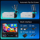 Hodozzy 1 DIN Autoradio con Scomparsa Schermo Motorizzato 7 Pollici Tattile Retrattile Carplay Senza Fili Android Auto, Radio Touch Screen Stereo Auto 1 Din Bluetooth FM/USB AUX+ Retrocamera