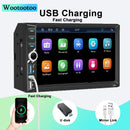 Autoradio 2 DIN BT Car Radio Car Play con Wireless Carplay e Android Auto, Doppio DIN 7 pollici HD Touch Screen, Radio FM RDS/Tipo C/Ricarica rapida/Microfono/Telecamera posteriore