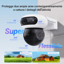 EZVIZ 8MP (4MP+4MP) Telecamera WiFi Esterno con Doppia Lente, Telecamera per Esterni a 360°, Visione Notturna a Colori, Rilevamento Persone/Veicoli, Audio Bidirezionale, Impermeabile, C90 Dual EZVIZ