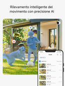 Telecamera Noorio  Wifi Interno Esterno Senza Fili, Telecamera Batteria Casa con App Cellulare, Videocamera Sorveglianza, HDR 2K Visione Notturna a Colori,Rilevamento di Movimento,Lavora con Alexa Noorio