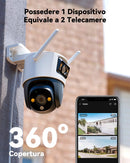 Imou 4K (3MP+5MP) Telecamera Wi-Fi Esterno Doppio Obbiettivo, 360°PTZ Videocamera Sorveglianza Esterno con Visione Notturna a Colori, Rilevamento Umano/Veicoli, IP66, Tracciamento Intelligente, 2,4ghz