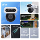 EZVIZ 8MP (4MP+4MP) Telecamera WiFi Esterno con Doppia Lente, Telecamera per Esterni a 360°, Visione Notturna a Colori, Rilevamento Persone/Veicoli, Audio Bidirezionale, Impermeabile, C90 Dual EZVIZ