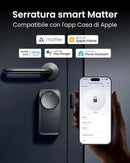 SwitchBot Serratura Intelligente WiFi Pro con Batteria Ricaricabile Matter Over WiFi  Serratura Elettronica, Installazione Rapida su Serrature Esistenti, Compatibile con Apple Home, Alexa, Google switchbot