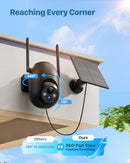 SIIOOE Telecamera WiFi Esterno senza Fili Solare: 2K Telecamera Batteria Visione Notturna Colori - Videocamera Sorveglianza Esterno Rilevamento Umano Pir Videosorveglianza IP66 SIIOOE