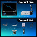 Hodozzy 1 DIN Autoradio con Scomparsa Schermo Motorizzato 7 Pollici Tattile Retrattile Carplay Senza Fili Android Auto, Radio Touch Screen Stereo Auto 1 Din Bluetooth FM/USB AUX+ Retrocamera