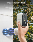 COCOCAM Portatile Magnetica 4G Telecamera con SIM Senza Fili Esterno/Interno 2K per RV/Campeggio/Viaggio, 300°Pan, 10000Ahm Batteria, PIR&AI Rilevamento Umano, Scheda SIM Integrata (NO WIFI)