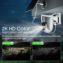 Telecamera intelligente di sicurezza cellulare 4G LTE No WiFi Vista a 360 ° 2K Telecamere HD per esterni Alimentata a batteria solare 2K Cam per la sicurezza domestica Visione notturna a colori Camii