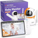 Baby Monitor Video e Audio, Babyphone con Fotocamera da 5 Pollici 720P HD 2 x 4 x Zoom Digitale, Due Vie, Audio VOX, Visione Notturna, Monitoraggio della Temperatura ezviz