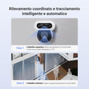 EZVIZ 8MP (4MP+4MP) Telecamera WiFi Esterno con Doppia Lente, Telecamera per Esterni a 360°, Visione Notturna a Colori, Rilevamento Persone/Veicoli, Audio Bidirezionale, Impermeabile, C90 Dual EZVIZ