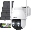 ieGeek 2K Telecamera Wi-Fi Esterno Senza Fili a Batteria, 360° PTZ Videocamera Sorveglianza con Pannello Solare, Rilevazione di Movimento PIR con Allarme, Visione Notturna a Colori, 2 Vie Audio, IP65 ieGeek