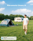 COCOCAM Portatile Magnetica 4G Telecamera con SIM Senza Fili Esterno/Interno 2K per RV/Campeggio/Viaggio, 300°Pan, 10000Ahm Batteria, PIR&AI Rilevamento Umano, Scheda SIM Integrata (NO WIFI)