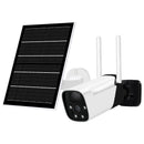 Telecamera di sicurezza per esterni, telecamera WiFi con pannello solare da 3 MP senza fili ricaricabile alimentata a batteria, telecamera di sicurezza per visione notturna colorata,Add 128g card PINCHU