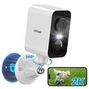 ieGeek 2K Telecamera Wifi Esterno Senza Fili, Base Magnetica, Pan 300° Telecamera Wi-fi Esterno/Interno con 5200mAh Batteria. Visione Notturna a Colori, Rilevamento del Movimento PIR, IP65, S2