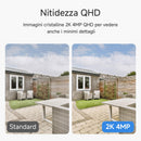Telecamera Noorio  Wifi Interno Esterno Senza Fili, Telecamera Batteria Casa con App Cellulare, Videocamera Sorveglianza, HDR 2K Visione Notturna a Colori,Rilevamento di Movimento,Lavora con Alexa Noorio