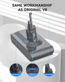 Morpilot Batteria per Dyson V8, 8000mAh Batteria di Ricambio per Dyson V8 Absolute Fluffy Animal SV10 Motorhead Slim Fluffy Total Clean Extra con 3 Filtri