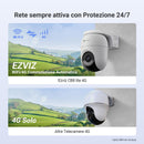 EZVIZ CB8 Lite 4G LTE Telecamera Esterno Senza Fili, 2K+/4MP 360° PTZ Telecamera Batteria, Rilevamento di Persone/Veicoli, Modalità AOV, Visione Notturna a Colori, Difesa Attiva EZVIZ