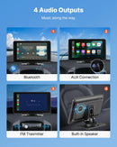 VEVOR Autoradio Portatile per Auto Senza Fili, Radio Portatile HD da 177,8 mm con Schermo Tattile per Apple CarPlay e Android Auto, con Telecamera di Retromarcia, Bluetooth, Navigazione GPS