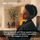 Sony WH-CH720N | Cuffie Wireless con Noise Cancelling, Connessione Multipoint, Fino a 35 ore di durata della batteria e Ricarica Rapida - Blu