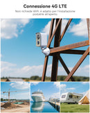 COCOCAM Portatile Magnetica 4G Telecamera con SIM Senza Fili Esterno/Interno 2K per RV/Campeggio/Viaggio, 300°Pan, 10000Ahm Batteria, PIR&AI Rilevamento Umano, Scheda SIM Integrata (NO WIFI)