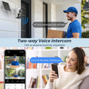 Telecamera solare da 6 MP, Wi-Fi, doppia lente, alimentata a energia solare, telecamera di sicurezza wireless, batteria integrata da 7800 mAh, audio con tracciamento automatico(6MP Add 32G Card)