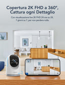GNCC Telecamera WiFi Interno 2K(3MP)(2-Pack), Videocamera Sorveglianza Interno, Audio Bidirezionale, Visione Notturna, Notifica Immediata e Rilevamento del Movimento, 360°, Compatibile con Alexa(2,4G) GNCC