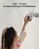 ieGeek 2K Telecamera Wi-Fi Esterno Senza Fili a Batteria, 360° PTZ Videocamera Sorveglianza con Pannello Solare, Rilevazione di Movimento PIR con Allarme, Visione Notturna a Colori, 2 Vie Audio, IP65 ieGeek
