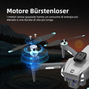 Drone con Fotocamera 4K, Motore Brushless, Evitamento Ostacoli, WiFi, Trasmissione 5G, One Touch On/Off, Hovering Optical Flow, 360°Flip, Pieghevole, 2*20min Batterie, Regalo per Bambini, GrisArgento Infaebo
