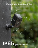ieGeek Telecamera Wi-Fi Esterno Senza Fili, Videocamera Sorveglianza WiFi Interno Batteria con Allarme, Rilevamento Movimento PIR, 2K Visione Notturna a Colori, 2 Vie Audio, Locale/Cloud, IP65, Nero ieGeek