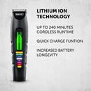 Wahl Color Trim Advanced Multigroomer, innovativi pettini di Guida codificati a Colori, 240 Minuti di Funzionamento, Caricatore USB, Ideale per Palestra e Viaggi, Lame affilate di precisione Wahl