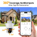 Telecamera intelligente di sicurezza cellulare 4G LTE No WiFi Vista a 360 ° 2K Telecamere HD per esterni Alimentata a batteria solare 2K Cam per la sicurezza domestica Visione notturna a colori Camii