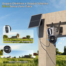 Xega 4G SIM Telecamera Esterno con Pannello Solare【Doppio Obiettivo】 14400mAh 2K HD PTZ Telecamere Senza Fili con Scheda SIM, Rilevamento Umano, Visione Notturna, Rotazione 355°/100°, TF/Cloud XG-08 Xega