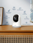 Telecamera WiFi Interno 2K con notifica Immediata e Rilevamento del Movimento Videocamera Sorveglianza Interno Wifi con Audio Bidirezionale, Rotazione a 360°, Compatibile con Alexa(2,4GHz Wi-Fi) GNCC