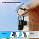 YUPBOE 2Pack Telecamera WiFi Esterno Senza Fili: 2K Telecamera Wi-Fi Esterno Batteria 360° PTZ Telecamera Esterna con Pannello Solare Fotocameras di Sorveglianza Solare PIR Visione Notturna a Colori