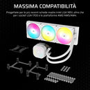 CORSAIR NAUTILUS 360 RS ARGB Raffreddatore CPU a Liquido – 360mm AIO – Connessione Diretta alla Scheda Madre – Intel LGA 1851/1700, AMD AM5/AM4 – 3x RS120 ARGB Ventilatori Inclusi – Bianco