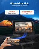 VEVOR Autoradio Portatile per Auto Senza Fili, Radio Portatile HD da 177,8 mm con Schermo Tattile per Apple CarPlay e Android Auto, con Telecamera di Retromarcia, Bluetooth, Navigazione GPS