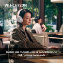 Sony WH-CH720N | Cuffie Wireless con Noise Cancelling, Connessione Multipoint, Fino a 35 ore di durata della batteria e Ricarica Rapida - Blu