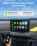 VEVOR Autoradio Portatile per Auto Senza Fili, Radio Portatile HD da 177,8 mm con Schermo Tattile per Apple CarPlay e Android Auto, con Telecamera di Retromarcia, Bluetooth, Navigazione GPS