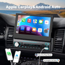 Autoradio 1 DIN con schermo con Carplay ＆ Android Auto, 7 Pollici Touchscreen Stereo Auto, Mirror Link, FM/AUX/EQ, Microfono, Telecamera di backup