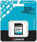 Kingston Canvas Go+ SDXC 512GB Cl10 200MB/s UHS-I U3 V30 SDG4/512GB